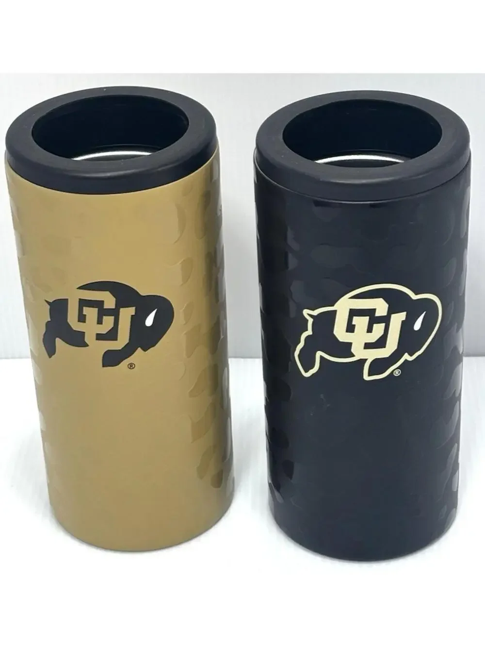Colorado Buffaloes CU Buffs Insulated Can Coolers, Black & Gold, 2 pc Set, NEW
